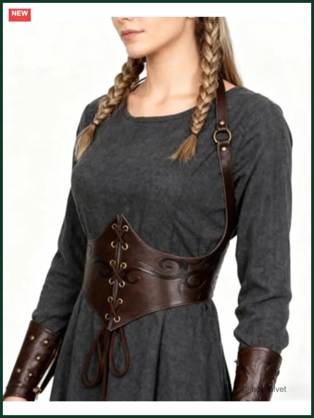 Faux Leather Corset Belt Renaissance Waist Cinch Medieval Viking Accessory
